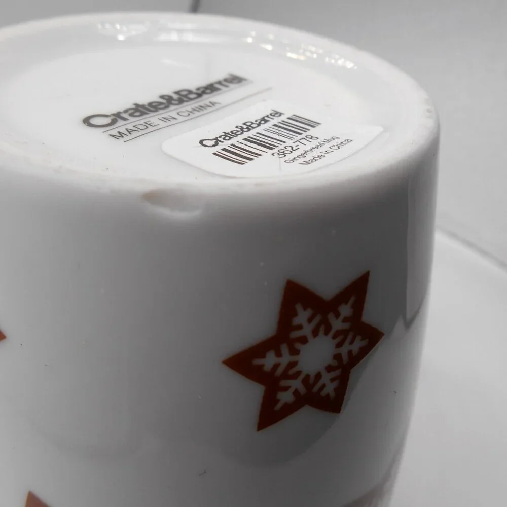 CRATE & BARREL GINGERBREAD MUG NEW WITH TAG